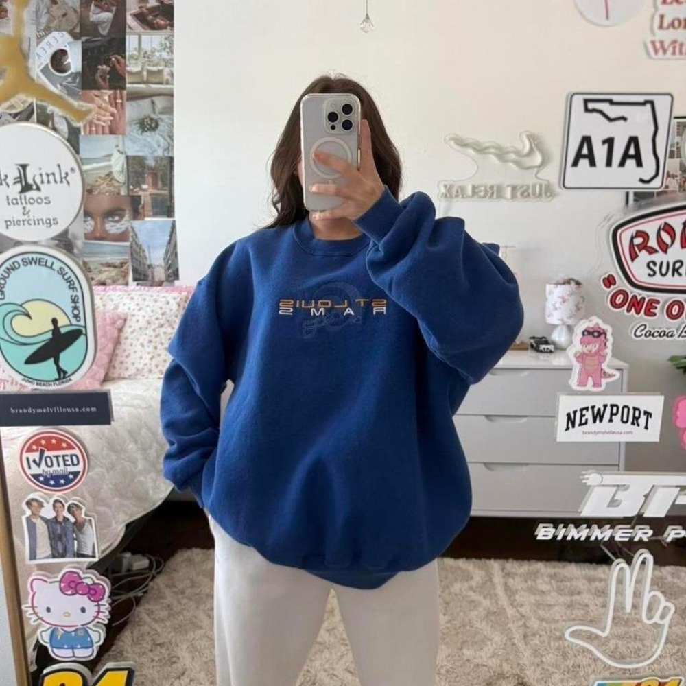 Royal blue vintage St. Louis rams football crewneck